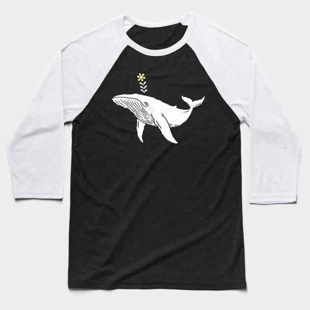 Lovely Whale Baseball T-Shirt by triagus